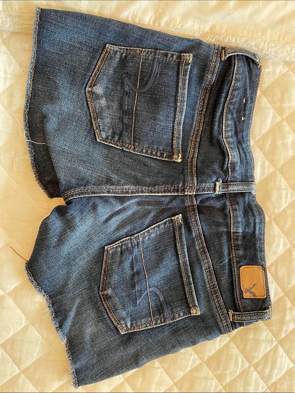 American Eagle Outfitters Dark Blue Denim Shorts - Relaxed Fit